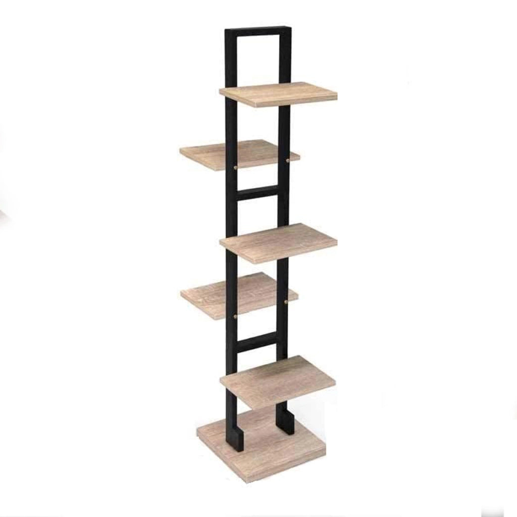 SCAFFALE MODULARE IN LEGNO RETTANGOLARE CON 5 RIPIANI ALTERNATI 30 X 30 X H131CM