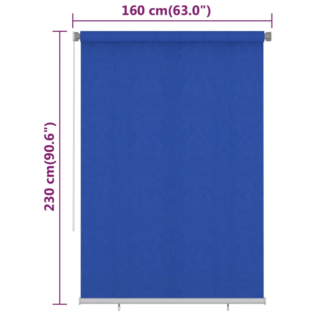 Tenda a Rullo per Esterni 160x230 cm Blu HDPE 312853