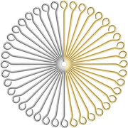 Punte per occhiere 200 pezzi - Acciaio inossidabile - Viti a testa dorata/argentata - 30 mm - Accessori per gioielleria - Sieradennaalden