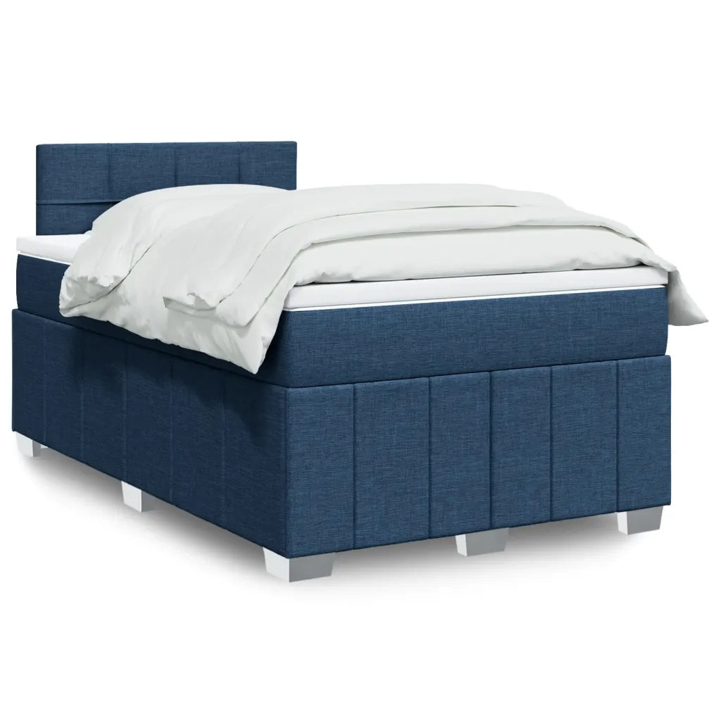 vidaXL Giroletto a Molle con Materasso Blu 120x200 cm in Tessuto
