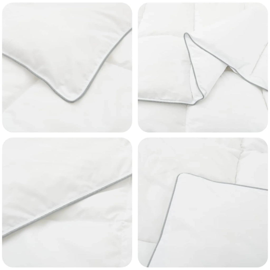 Set Duvet e Cuscino da Letto Bianco 155 x 200 cm Fibra di bambù 42041950
