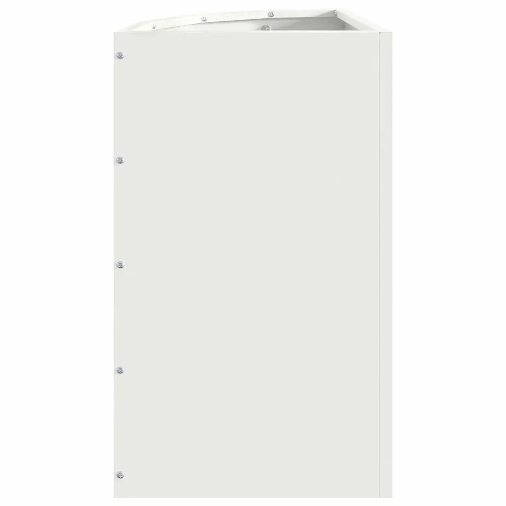 Fioriere | Cassetta per fiori | Vaso d'angolo Bianco 30 x 30 x 50 cm Acciaio