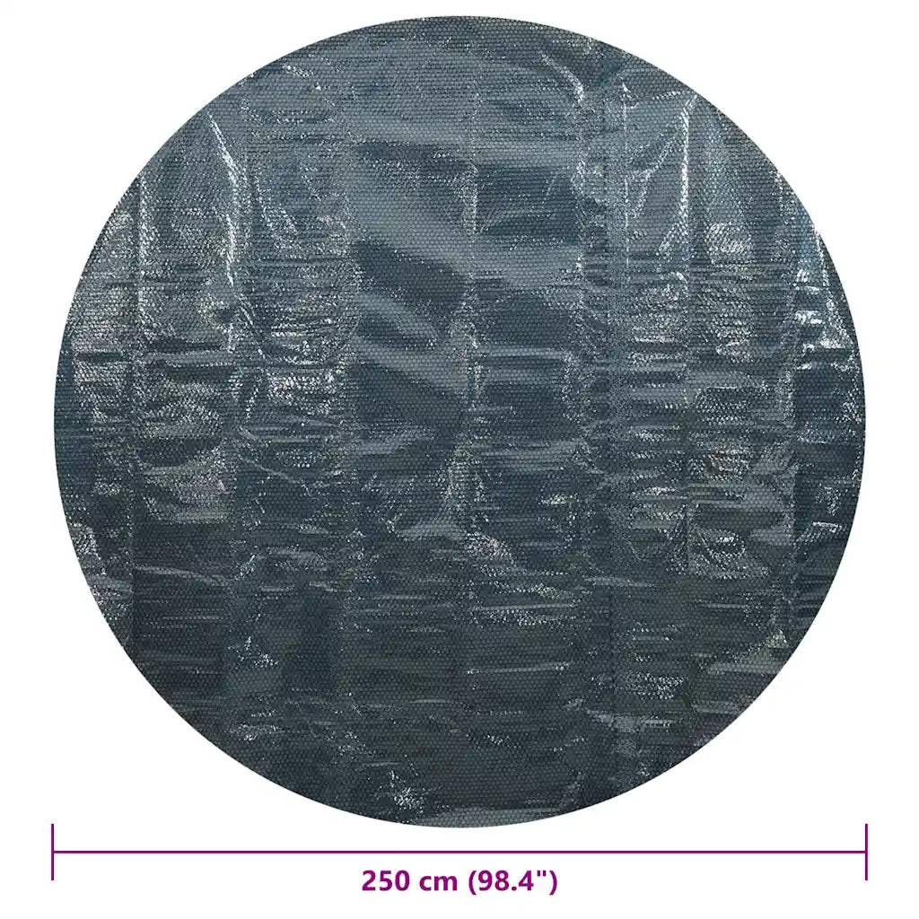 Pellicola Galleggiante Solare PE per Piscina 250 cm Nero e Blu CFW6237177