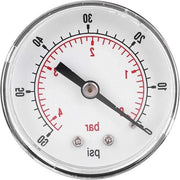 Piastrella Axiale 50mm 1/4 BSPT - Per aria acqua olio gas - 0-60psi 0-4bar.