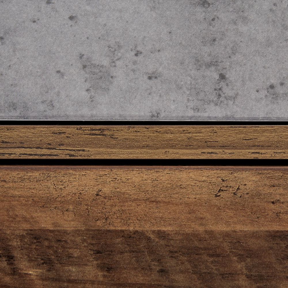 Credenza in legno scuro con truciolare grigio Design rustico Cassettiera con 3 cassetti Soggiorno
