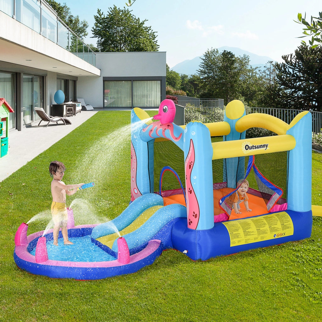 Letto Gonfiabile per Bambini con Scivolo e Piscina ¨C Zephmum ¨C 360x175x180 cm Multicolor