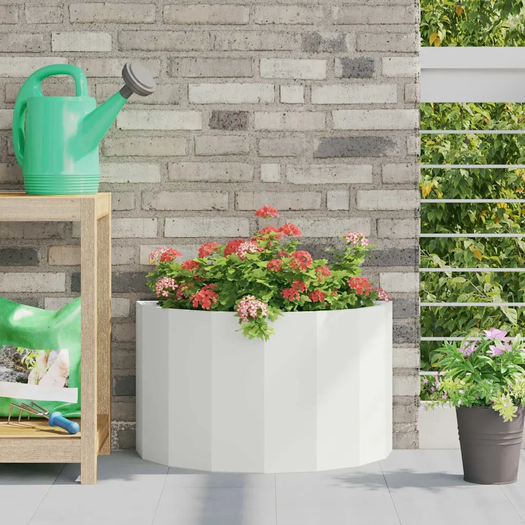 Fioriera-Vaso-Contenitore per Piante Bianco 60 x 30 x 35 cm Acciaio