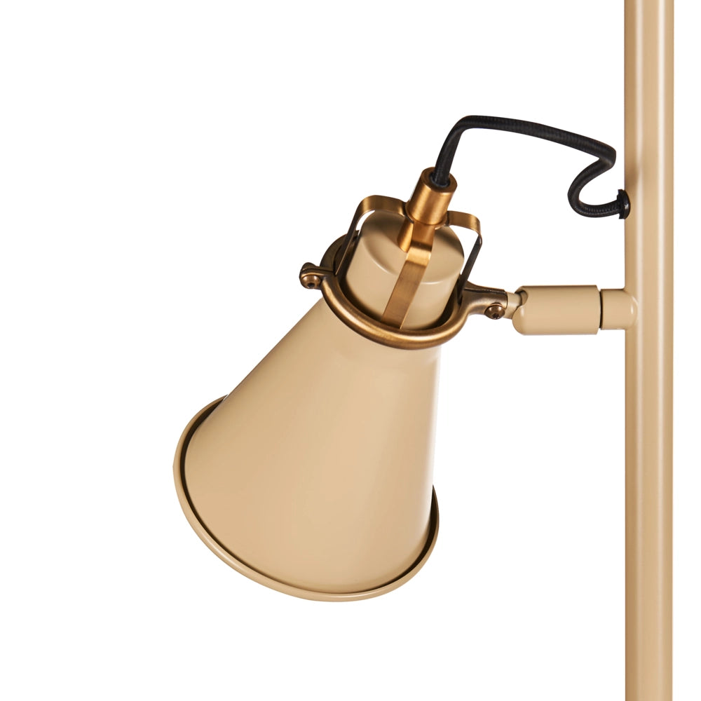 Lampada da terra Beige Metallo Paralumi regolabili Interruttore On-Off Camera da letto Soggiorno Casa Ufficio Illuminazione Design Industriale
