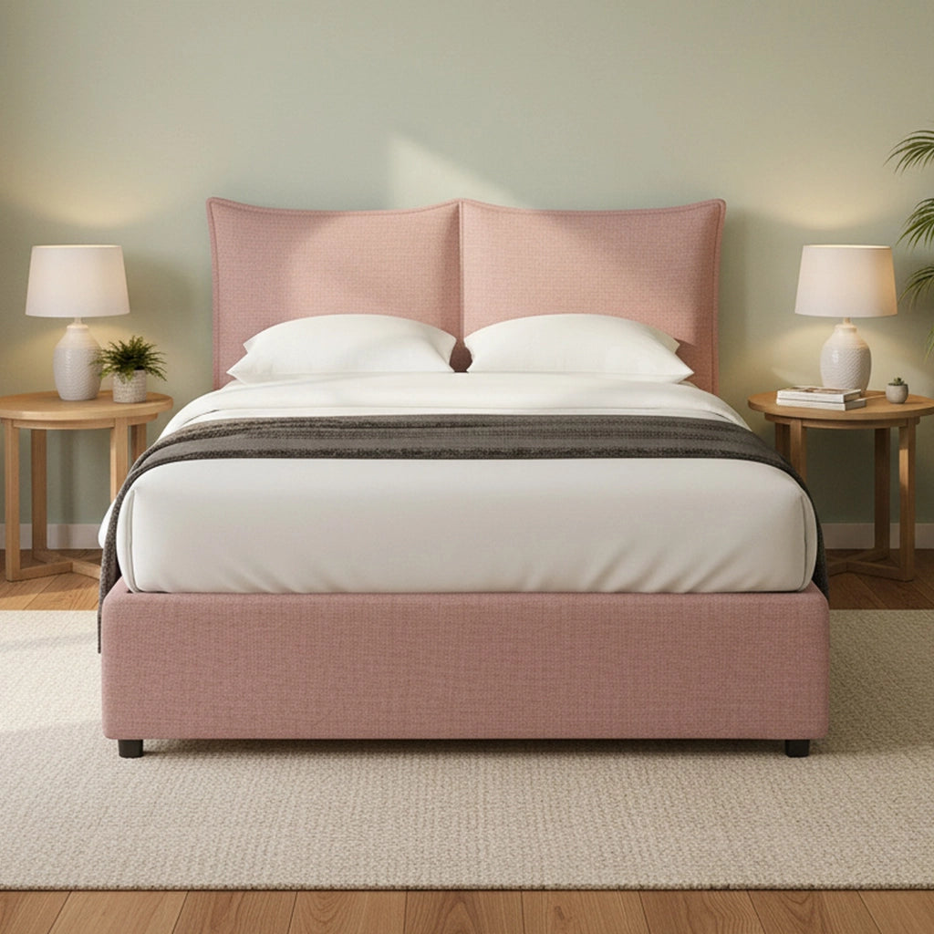 Uckfield, Letto Matrimoniale Sfoderabile Made in Italy, Rosa