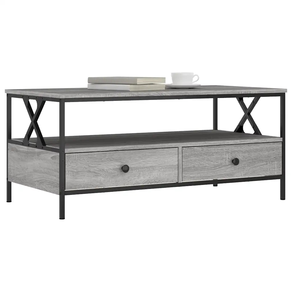 Tavolino da Salotto-Tavolino da soggiorno-Tavolo Grigio Sonoma 100x51x45cm Legno Multistrato 166600