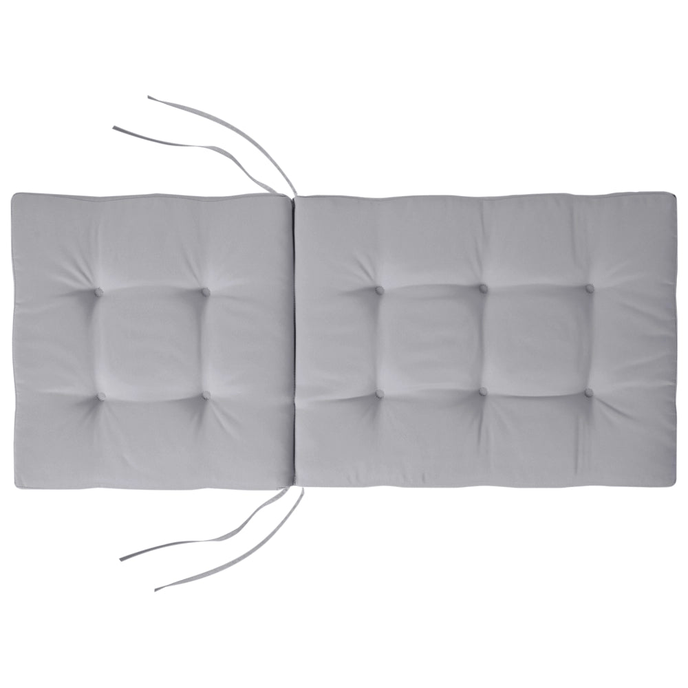 Set di 8 cuscini per sedile/schienale per sedie da esterno con lacci grigio chiaro giardino esterno
