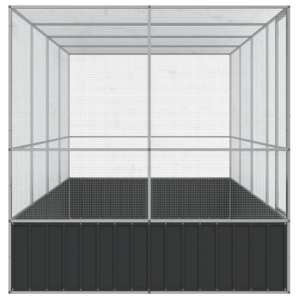 Voliera con Estensione Argento 418x207x212 cm Acciaio 3214272