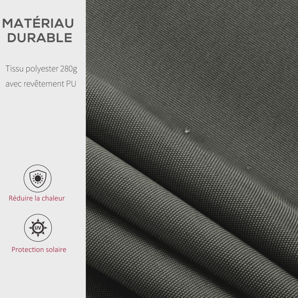 Tenda da sole retrattile angolare regolabile ¨C zephmum ¨C grigio 3,5x2,5 m