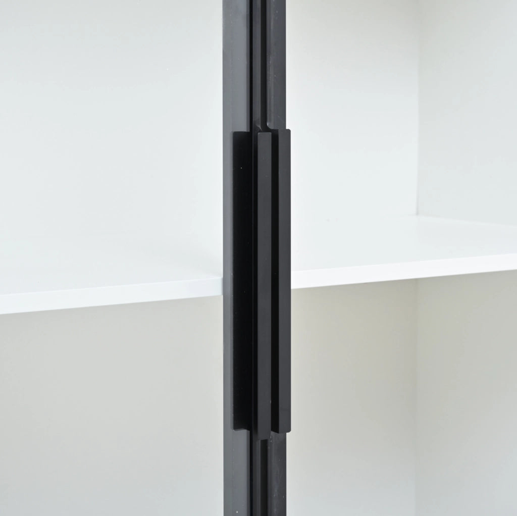 Vetrina 80x34x200 cm con LED controllabile da app e 2 cassetti bianca
