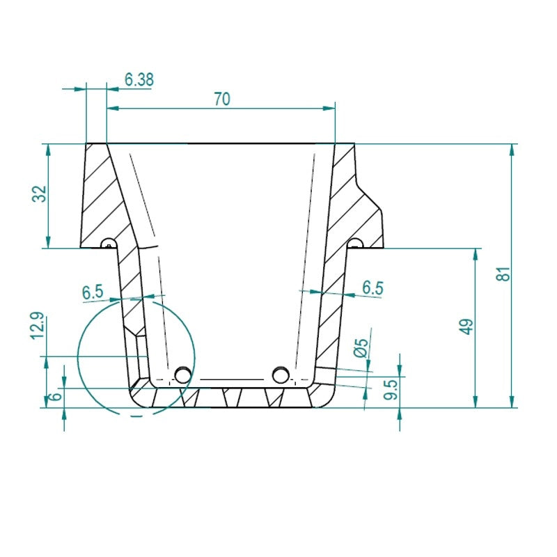 Braciere in ghisa per Stufa a Pellet 113mm x 93mm H: 81mm Bocca: 95x82mm - GHISA di 6,5mm 14809010