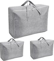 Organizzatore per 3 pezzi 60 litri 37 x 28 x 58 cm - organizzatore per coperte - organizzatore per abbigliamento - chiusura a cerniera - grigio - organizzatore per cuscini di abbigliamento