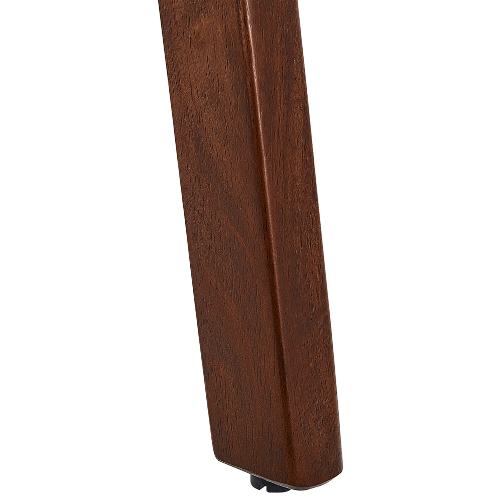 Set di 2 sedie da pranzo in legno scuro e compensato grigio tessuto in poliestere gambe in legno di caucciù stile retrò tradizionale