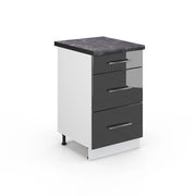 Mobiletto base per cucina Fame-Line Antracite lucido/Bianco 50 cm, PT Antracite Vicco