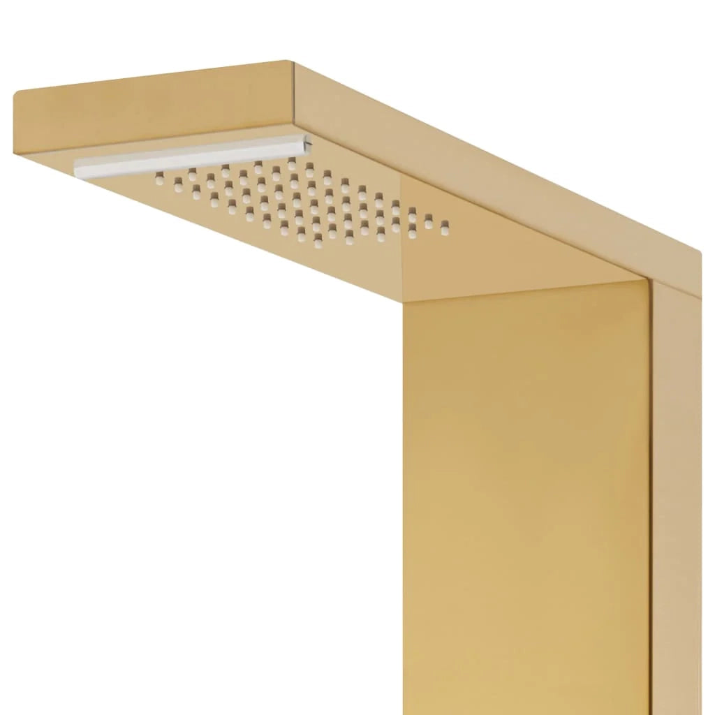 Sistema di pannelli doccia per bagno in acciaio inox 130 cm finitura oro 02_0003110