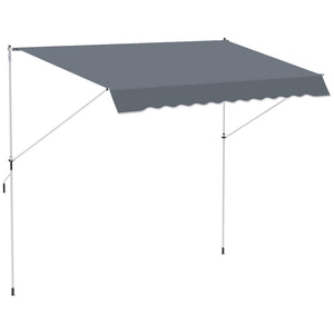 Tenda da Sole a Bracci Avvolgibile 400x120H cm con Struttura Telescopica Grigio
