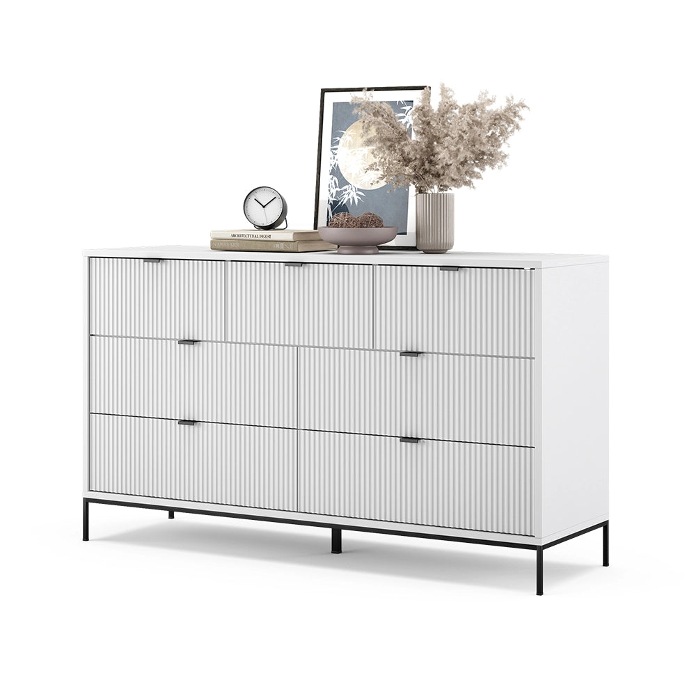 Vicco Credenza  Bianco 42 x 81 cm con 7 cassetti