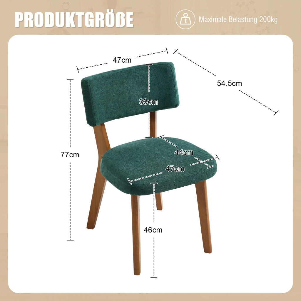 Sedia da pranzo imbottita ergonomica con schienale e gambe in legno facile da pulire per casa e ufficio verde