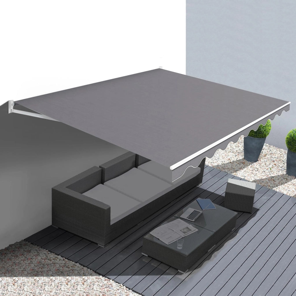 Tenda avvolgibile manuale, 3,80 x 3 m, colore: Grigio antracite