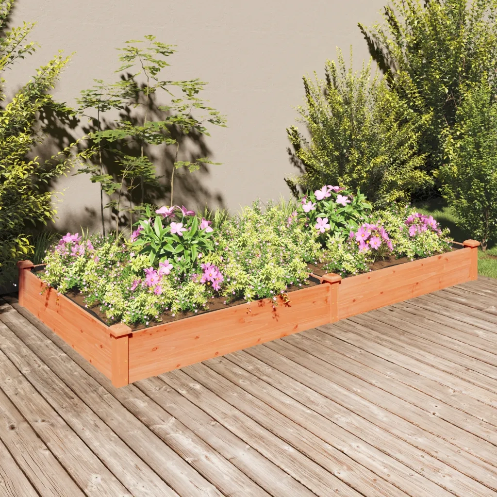 Fioriera | Cassetta per fiori | Vaso da Giardino Fodera Marrone 240x120x25cm Massello Abete