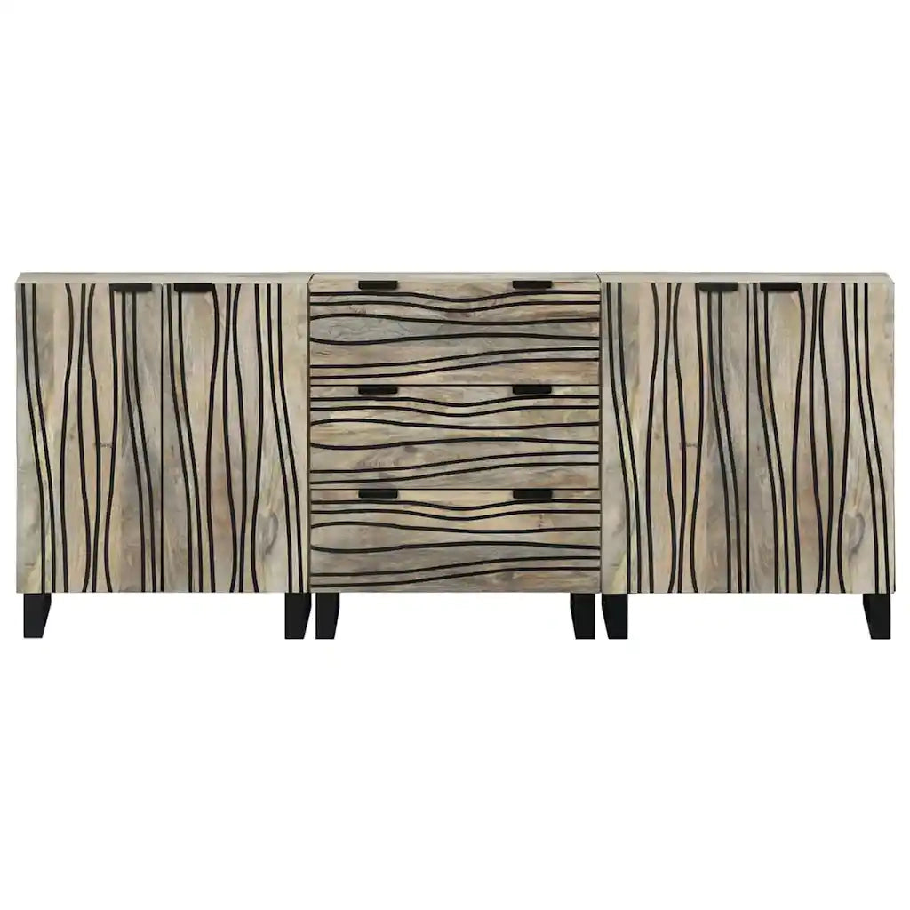 Set di mobili per il bagno 3 pcs Bianco Legno multistrato