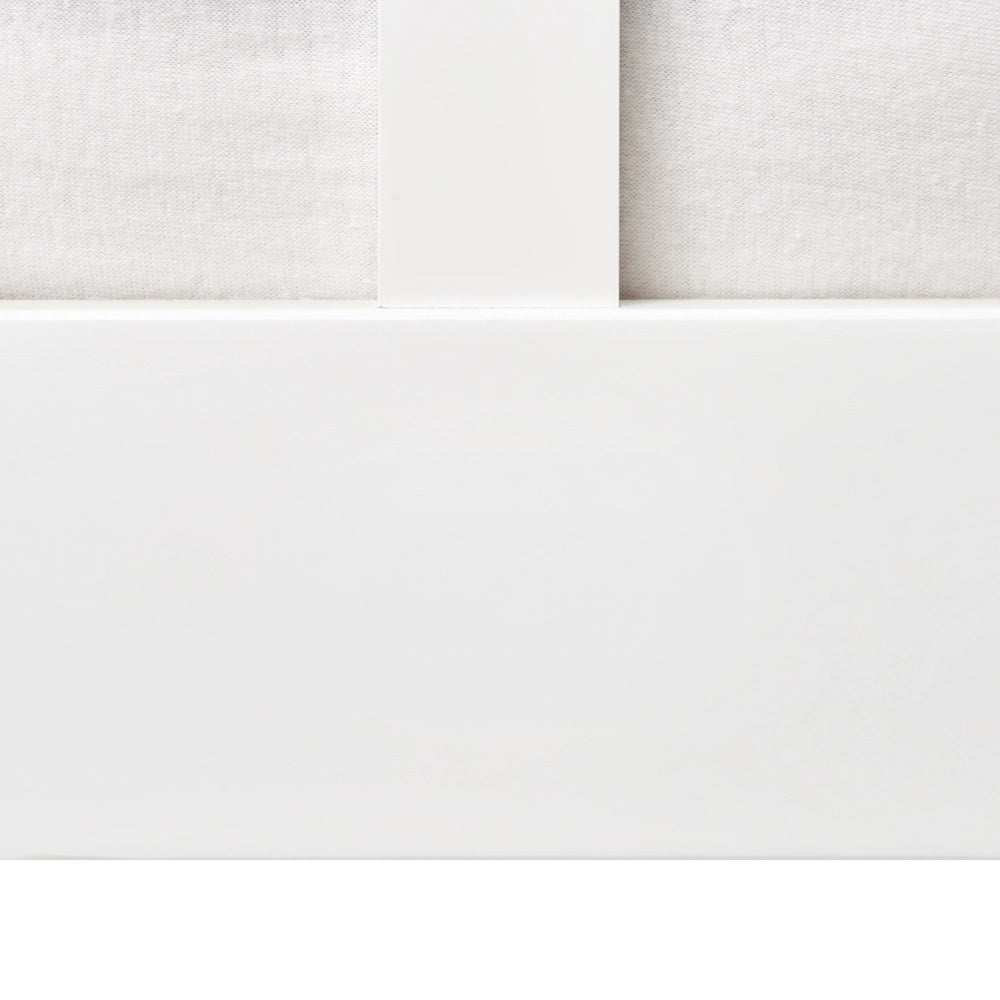 Letto matrimoniale in legno di Pino bianco con Rete a Doghe 160 x 200 cm stile minimalista