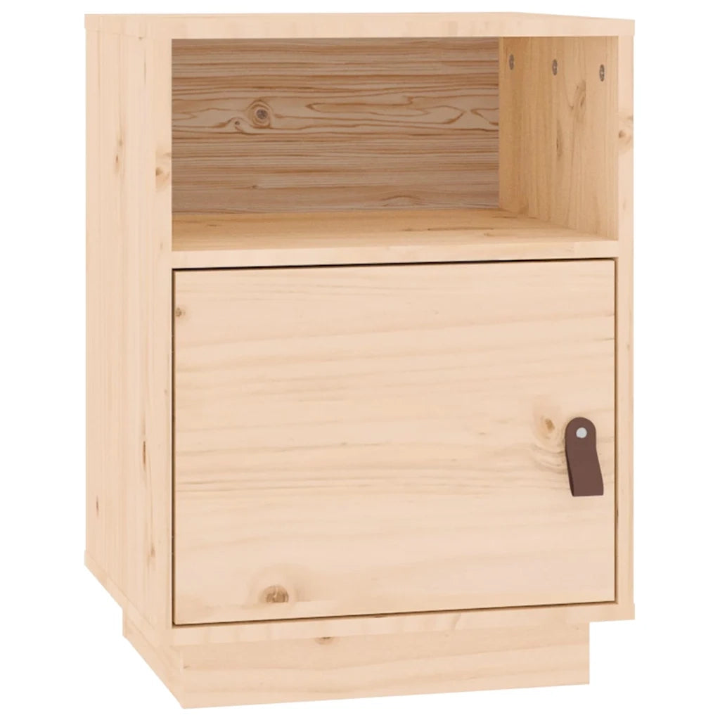 Set di 2 Comodini | Armadio da Notte | Mobiletto da notte 40x34x55 cm in Legno Massello di Pino