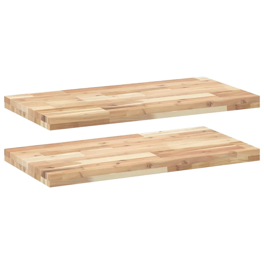 vidaXL Mensole da Parete 2 pz 60x40x4 cm Legno Acacia Non Trattato