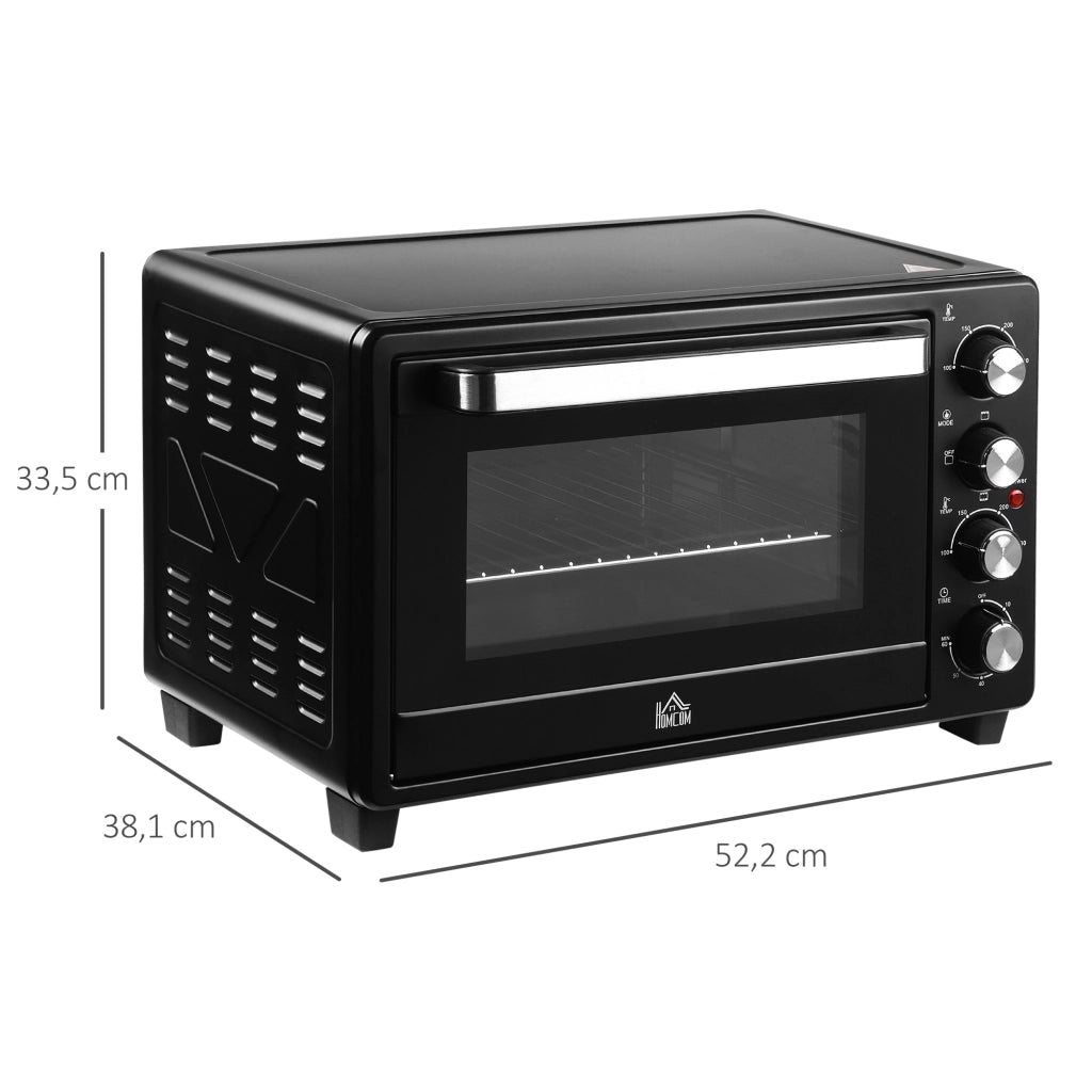 Forno Elettrico da Tavolo 32L 1600W ¨C Xylo ¨C 3 Modalit¨¤ Calore Timer Temperatura Regolabile 52x38x34cm Nero