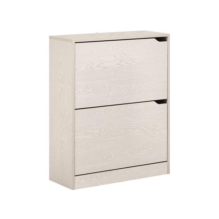 Scarpiera 2 ante 63x80x24 cm in Legno Melaminico Rovere Sbiancato