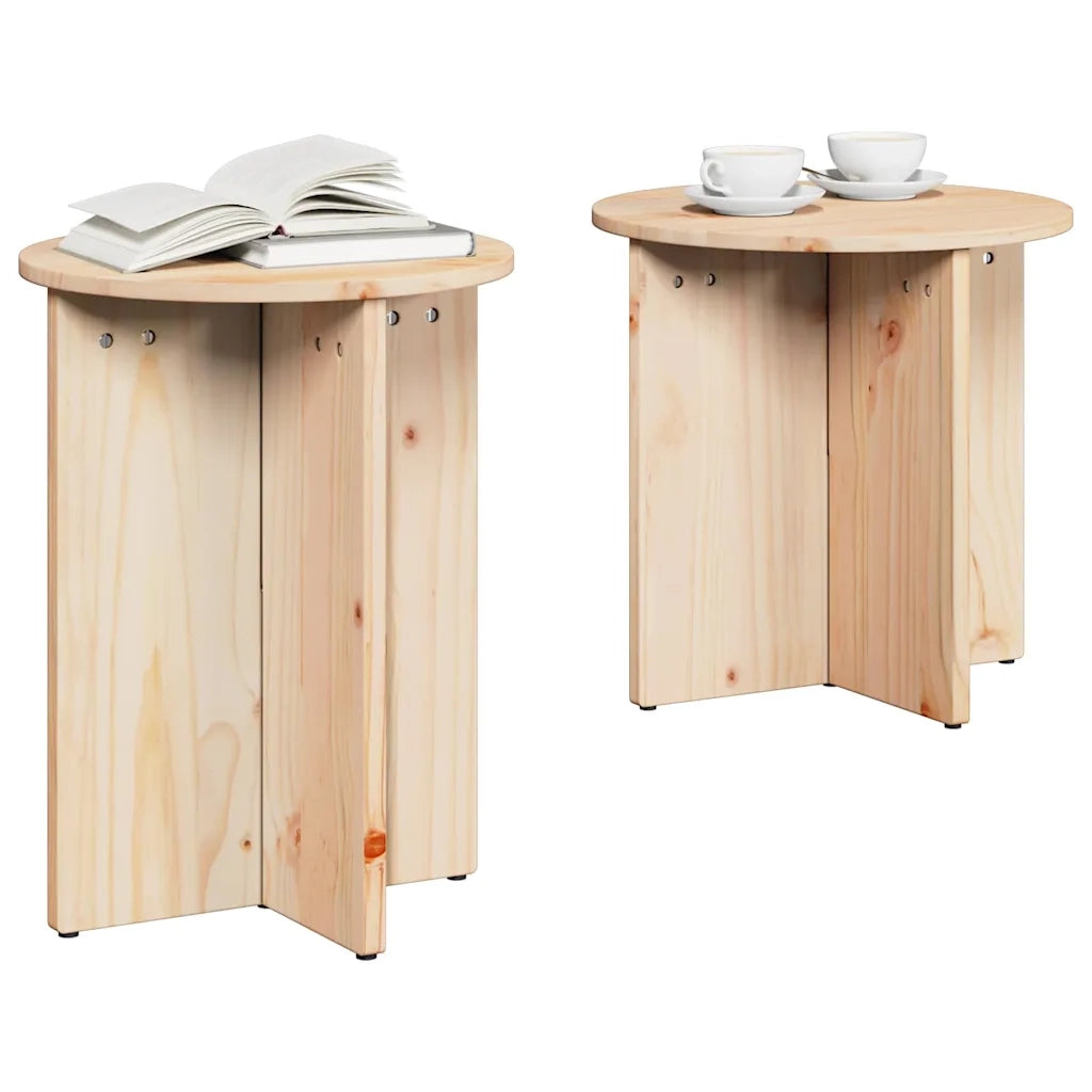 vidaXL Tavolino da salotto 2 pcs Naturale 41.5 x 41.5 x 41 cm