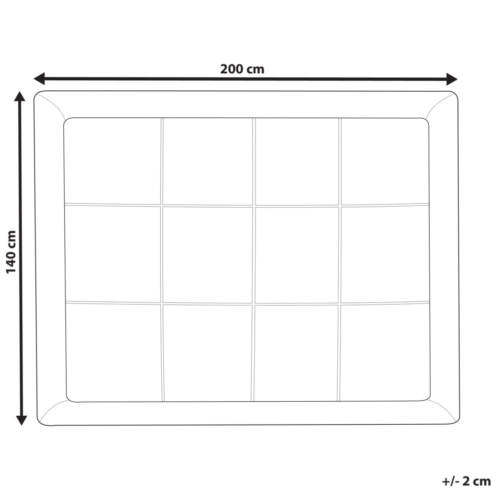 Coprimaterasso Bianco Microfibra Doppia Dimensione 140 x 200 cm Profondità 2,5 cm