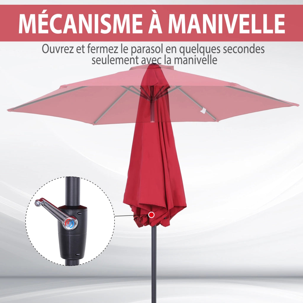 Parasole inclinabile da giardino ¨C zephmum ¨C alluminio rosso ?2,6x2,35m