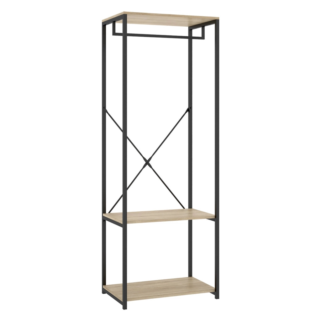 Armadio Camera da Letto Cedar, Guardaroba Grande 2 Ripiani, 40x167h cm Marrone Rovere