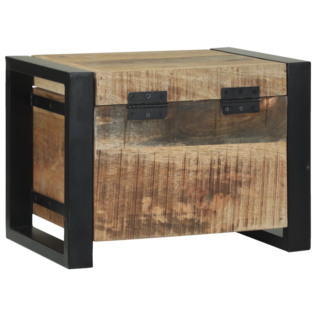 Bauli di stoccaggio  40x30x30cm in legno massello di mango e metallo