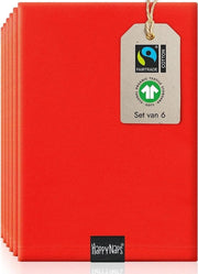 Serviette in cotone (Rosso) 100% cotone Fairtrade organico | Stoffe serviette resistenti durata 60°C | Incredibilmente morbide | 45x45cm [Set da 6]