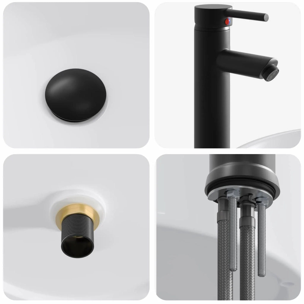 Lavabo da bagno Nero Opaco 40,5 x 40,5 x 15,5 cm Metallo