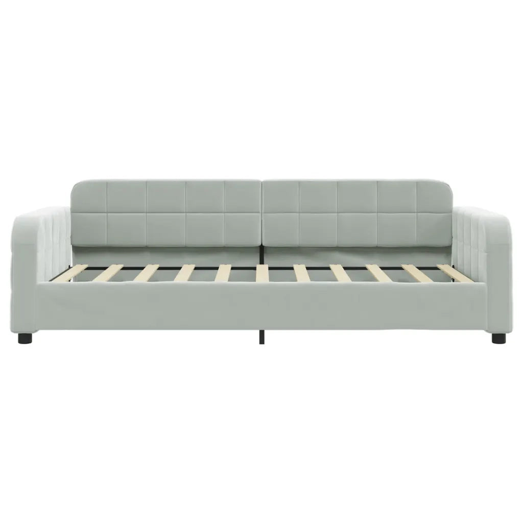 Divano Letto con Letto Estraibile Grigio Chiaro 90x190 Velluto