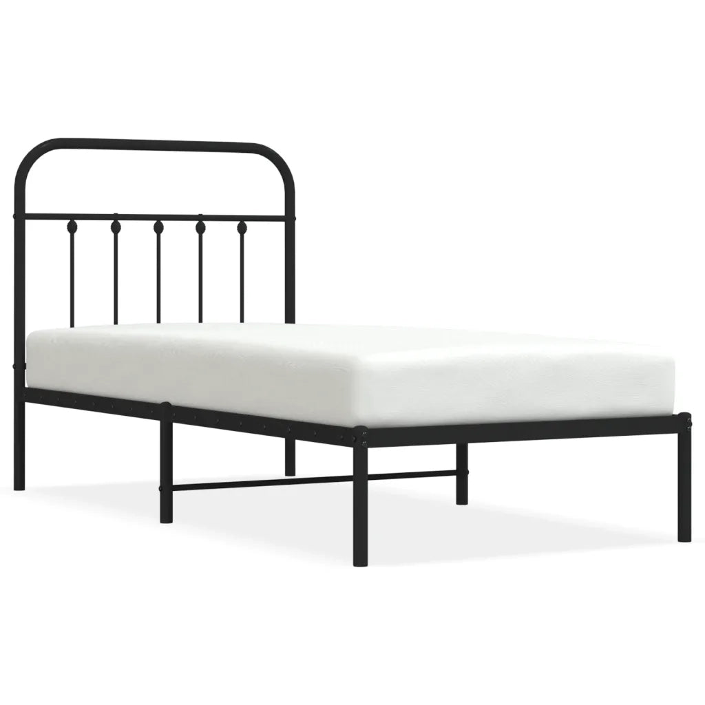 Giroletto con Testiera in Metallo Nero 80x200 cmcod mxl 105529