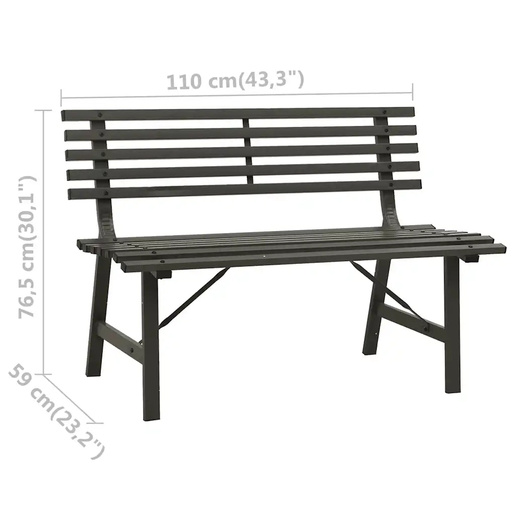 Panchina da Giardino | Panca da Giardino 110 cm in Acciaio Nera