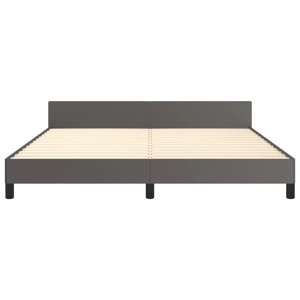 Giroletto con Testiera-Struttura Letto con testiera Grigio 160x200 cm in Similpelle 287456
