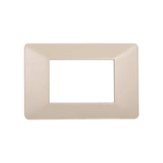 Placca Plastica Serie Starlight 3P Colore Sabbia Compatibile Con Vimar Plana