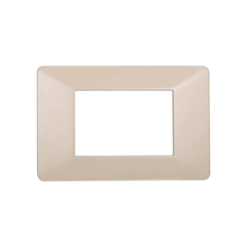 Placca Plastica Serie Starlight 3P Colore Sabbia Compatibile Con Vimar Plana
