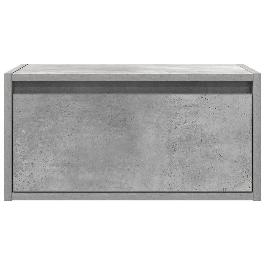 vidaXL Comodino a Parete con Luci LED Grigio Cemento