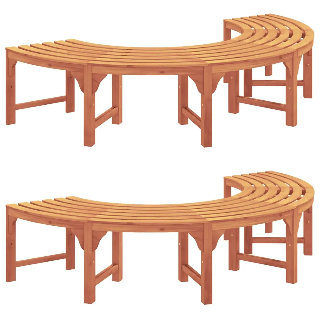 Panchina per Alberi 2 pcs Naturale 160 x 80 x 45cm 3324836