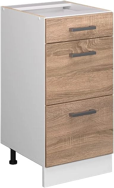 Base universale R-Line, Antracite lucido, 40 cm con cassetti, adatto per la conservazione di accessori per la pulizia e per la casa